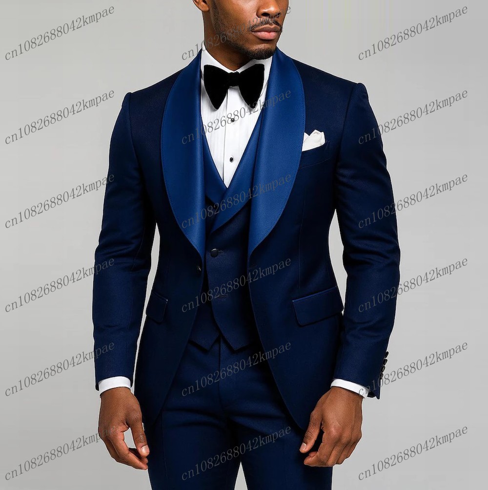 Men'S Grooming Jacket - Setelan Jas Pria Formal Biru Dongker