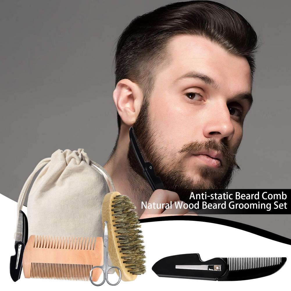 Men'S Grooming Bag - Kit perawatan jenggot pria, 3/5 buah
