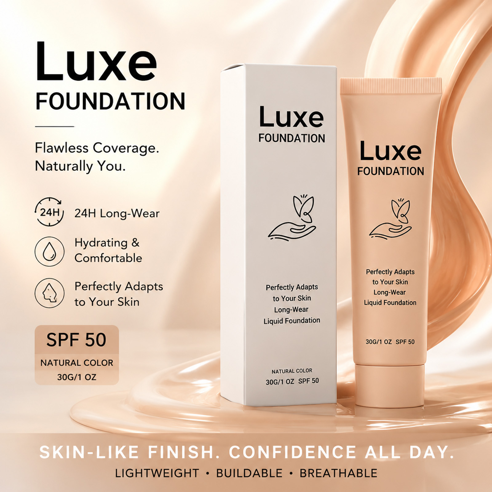 Face Moisturizer Spf - Foundation Pengubah Warna SPF 50+ Tahan