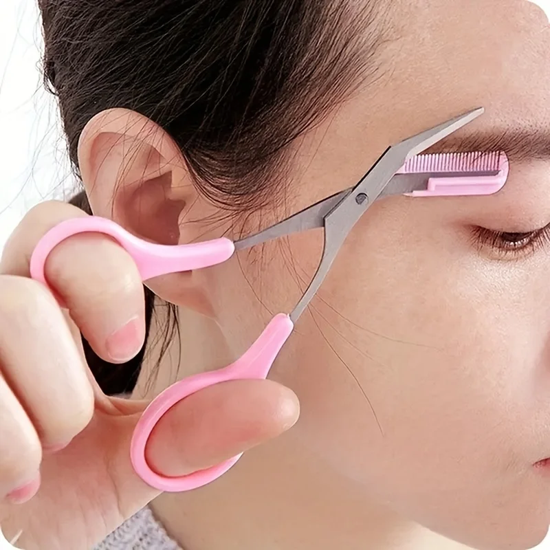 Men'S Grooming Eyebrow Shape - Gunting Pemangkas Alis dengan Sisir Wanita