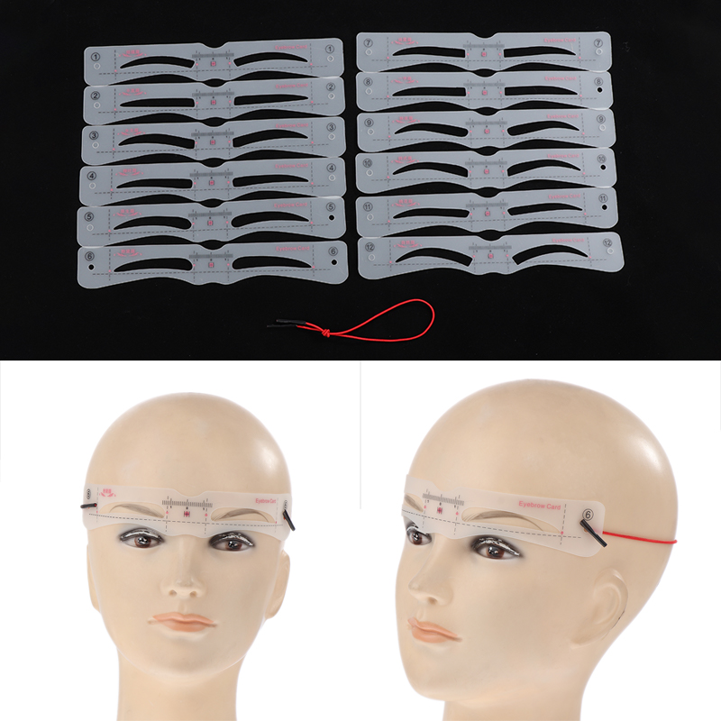 12 buah Set stensil alis dapat - Men'S Grooming Eyebrow Shape ulasan dan harga