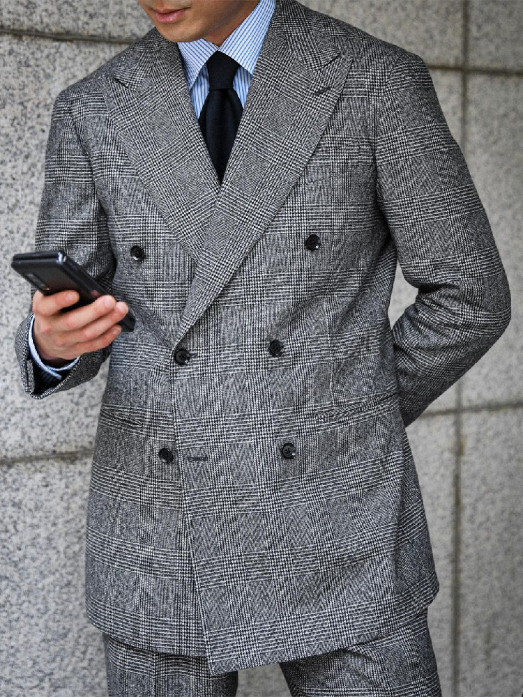 Setelan Pria Kotak-kotak Bisni - Men'S Grooming Jacket ulasan dan harga